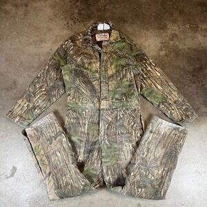 Vintage 90s walls Realtree Camo Insulated Hunting Coveralls men's XS